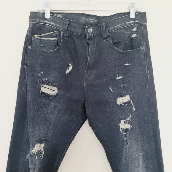 Cult of Individuality Mens Stilt Skinny Black Distressed Rip Denim Jeans 29x33 - Picture 6 of 11